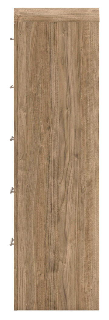 Commode brune à cinq tiroirs