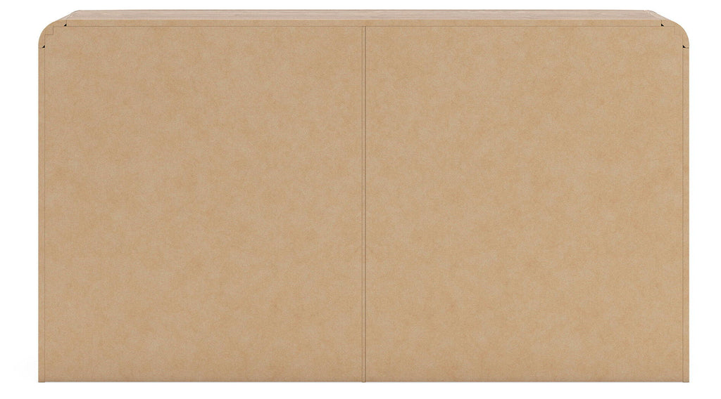 Commode six tiroirs brun clair avec miroir