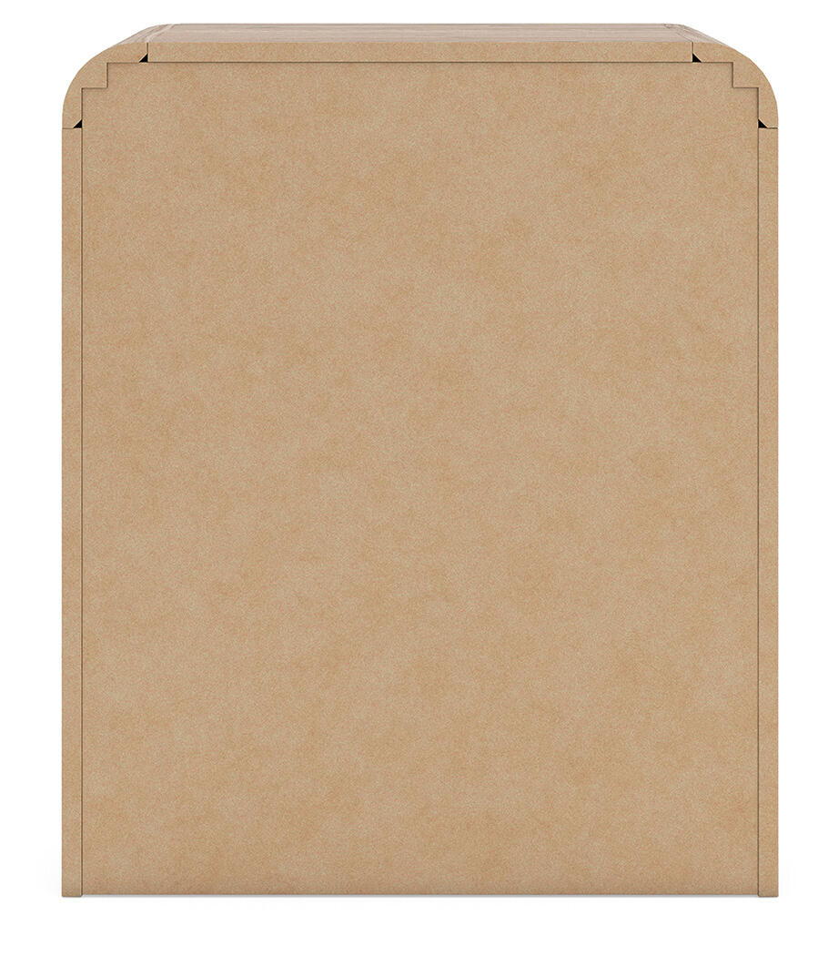 Table de chevet marron à deux tiroirs avec port de chargement USB