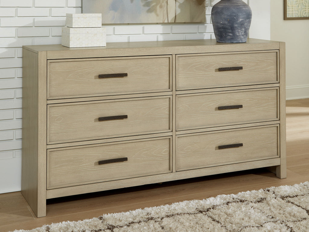 Commode grise avec miroir