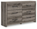 Commode six tiroirs gris foncé