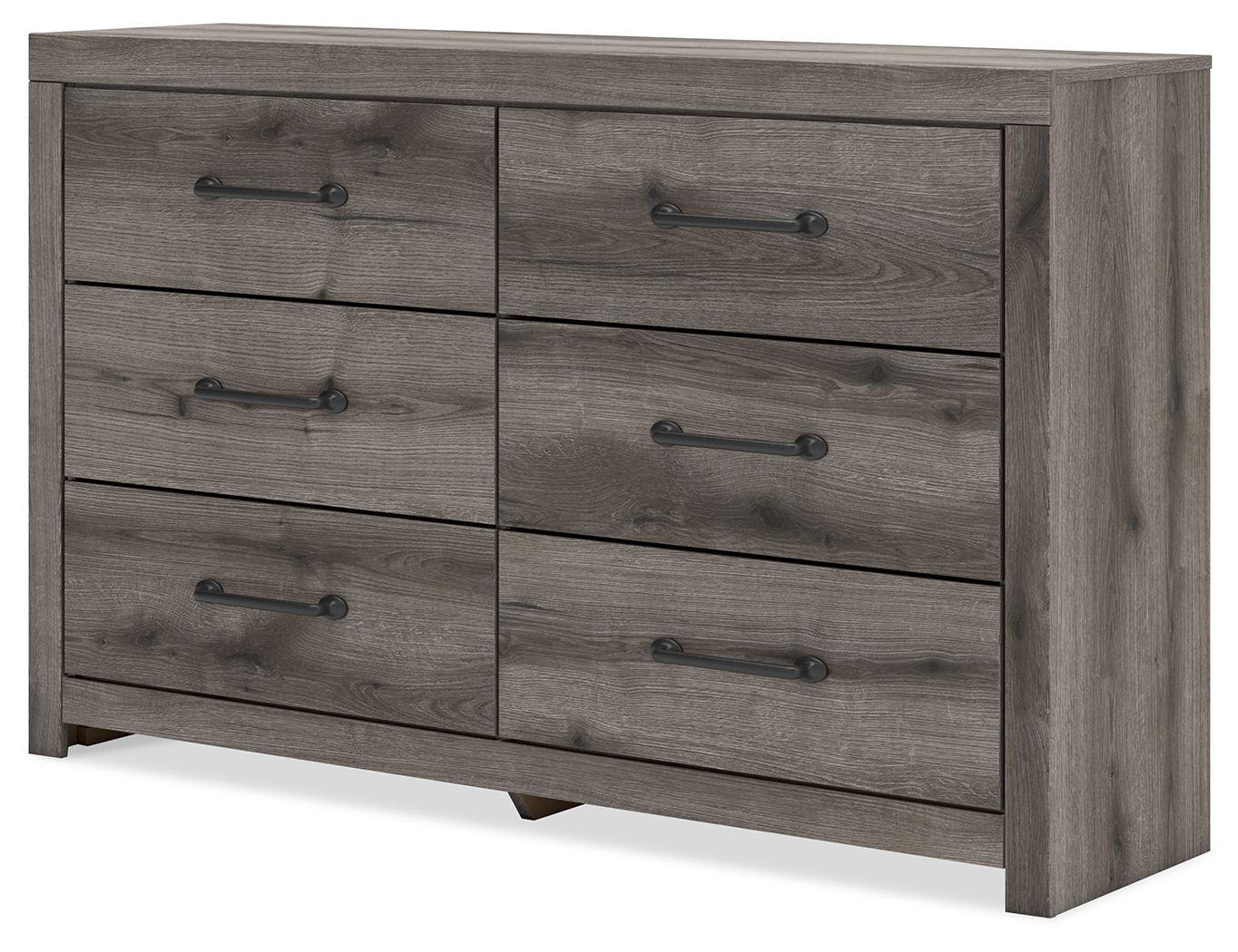 Commode six tiroirs gris foncé