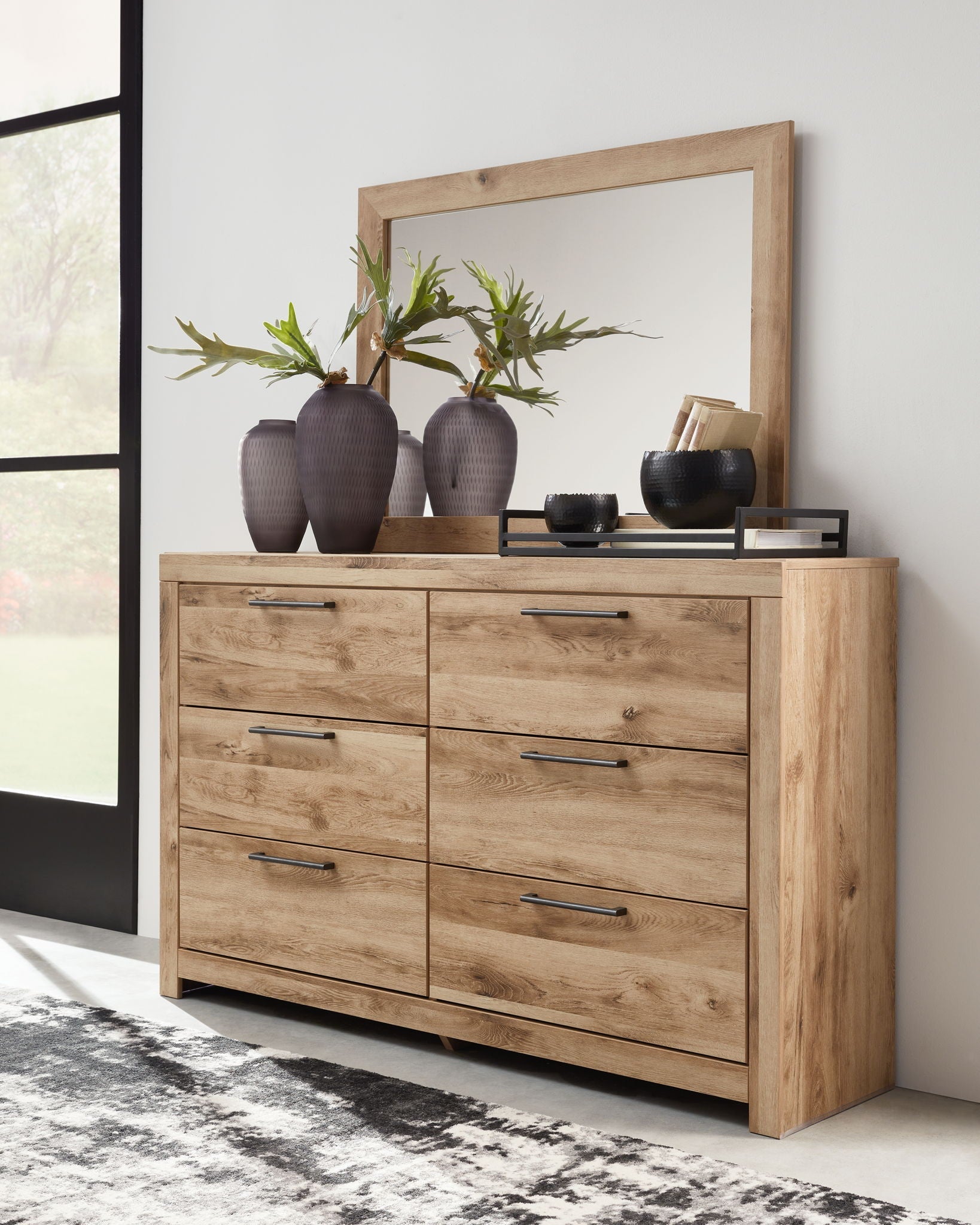 Commode couleur tan avec miroir