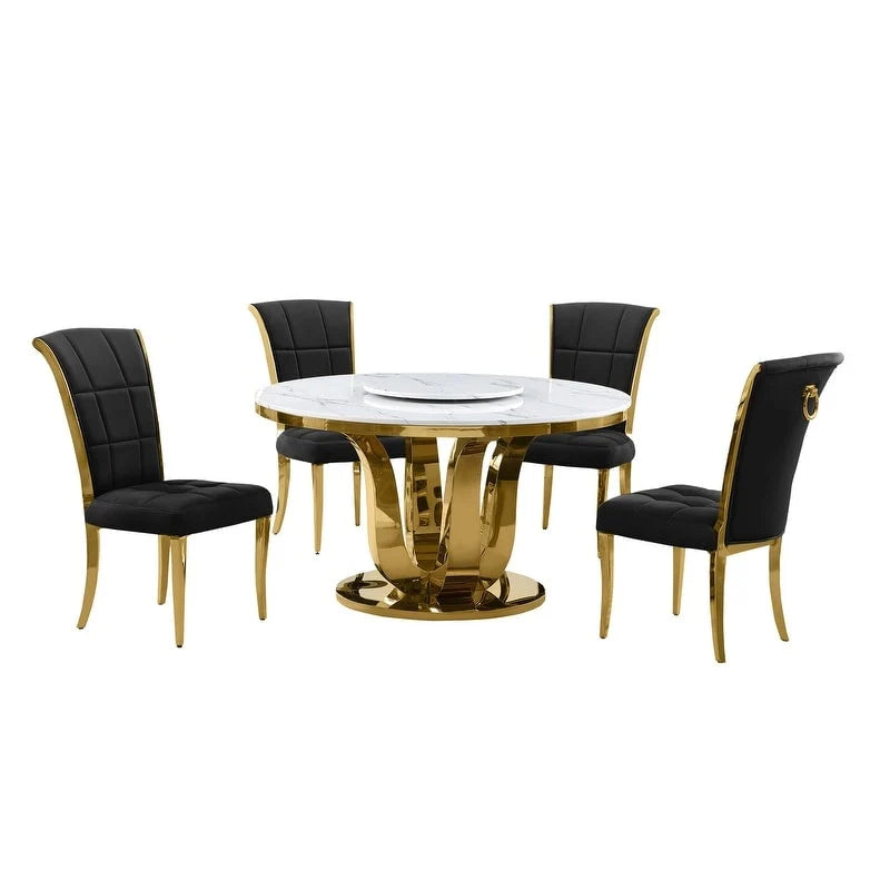 Ensemble de salle à manger rond 5 pièces Best Quality Furniture D325-SC324-7