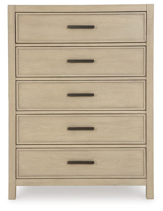 Commode grise à cinq tiroirs