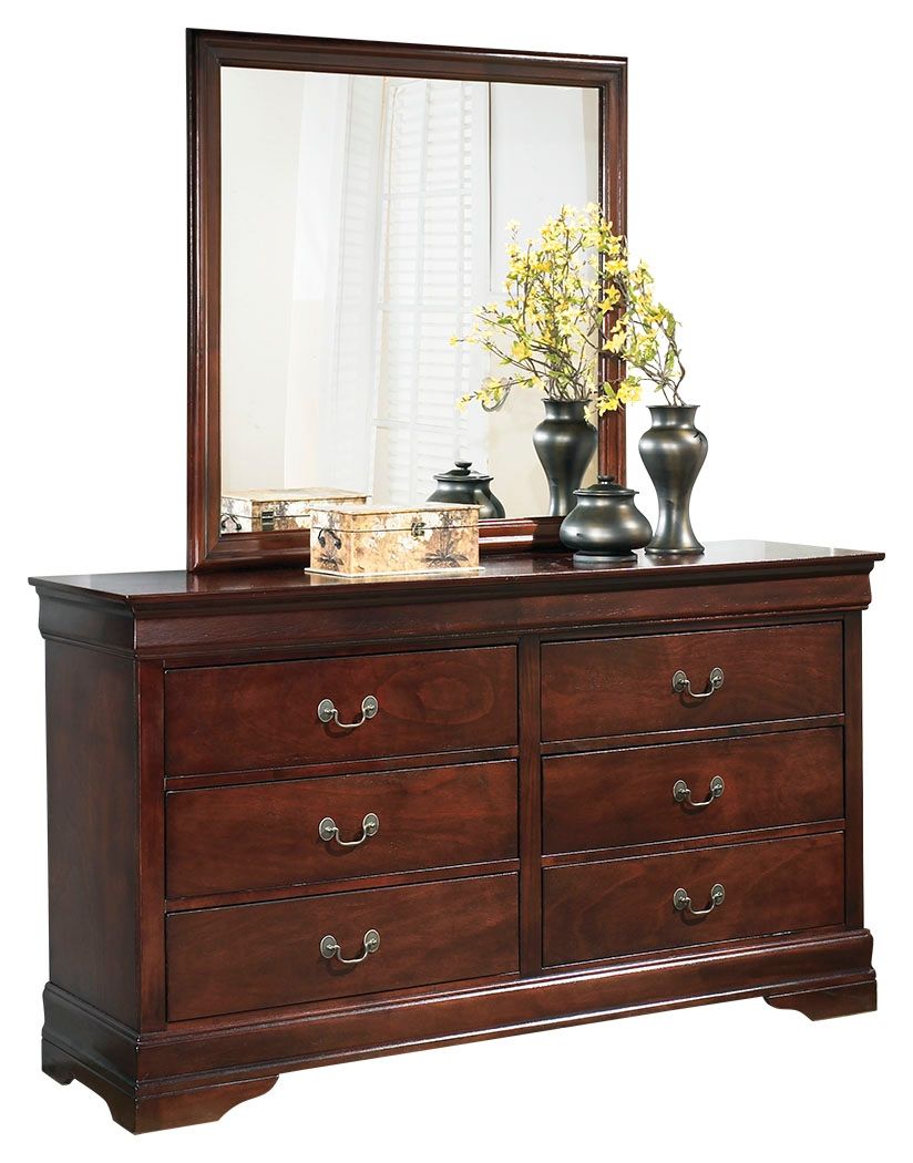 Commode traditionnelle brun foncé avec miroir