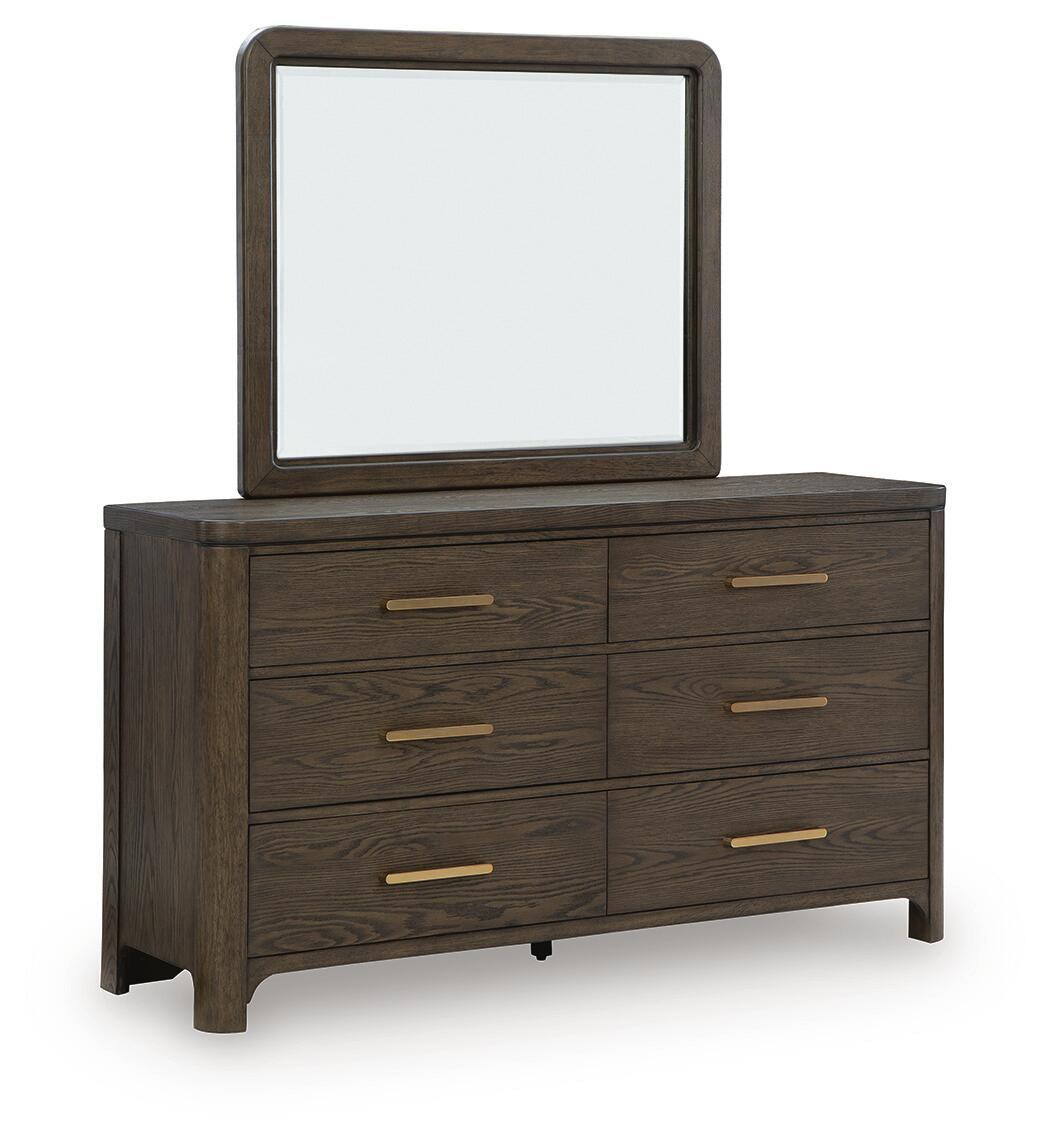 Commode marron foncé avec miroir
