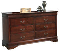 Commode traditionnelle brun foncé avec miroir