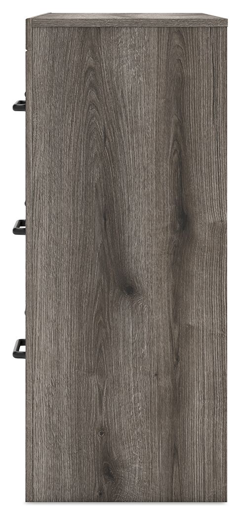 Commode six tiroirs gris foncé