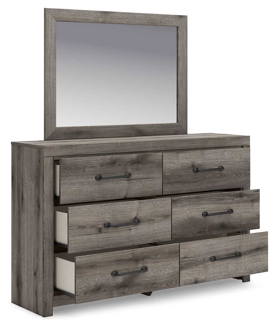 Commode six tiroirs gris foncé