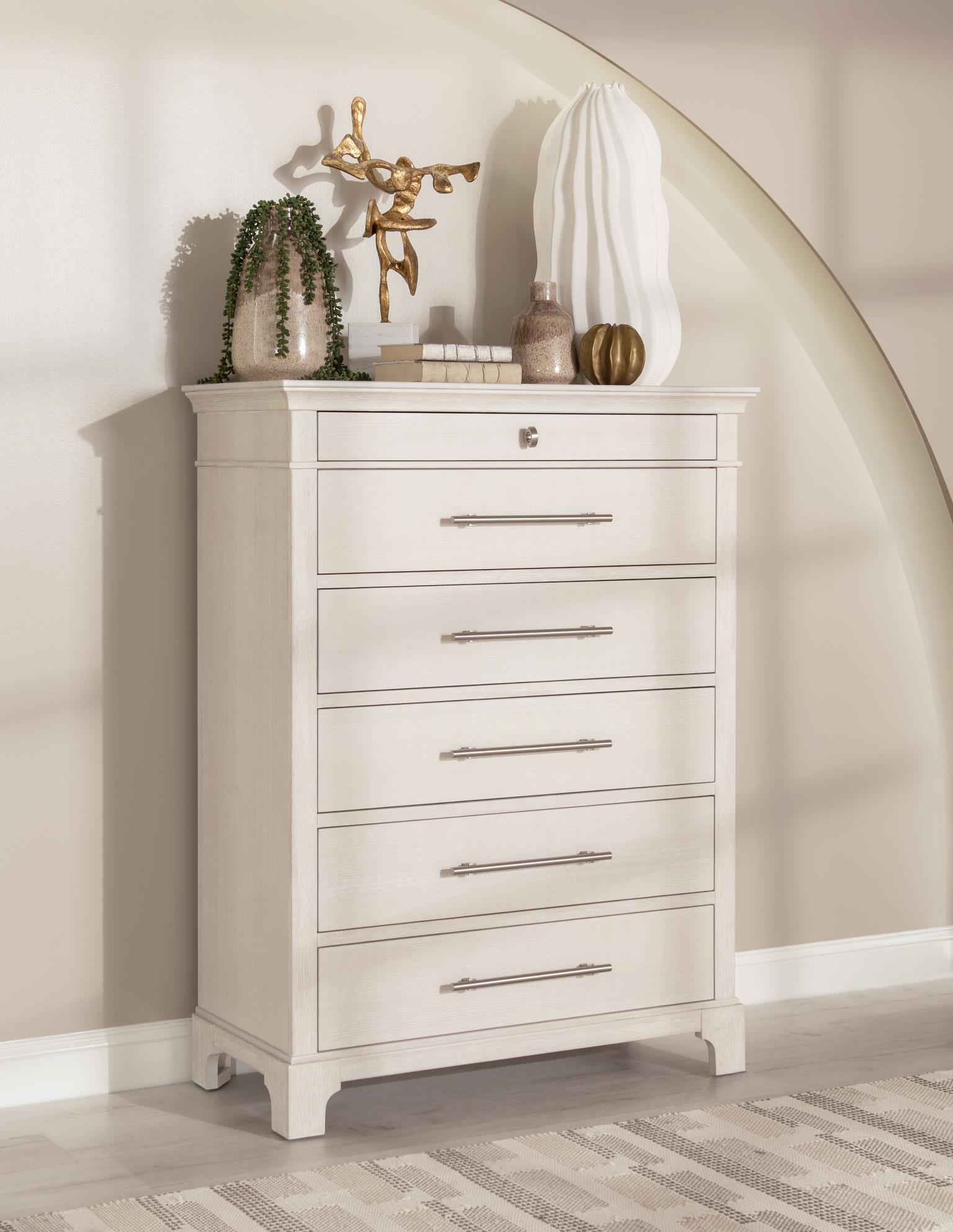 Commode six tiroirs de style transitionnel
