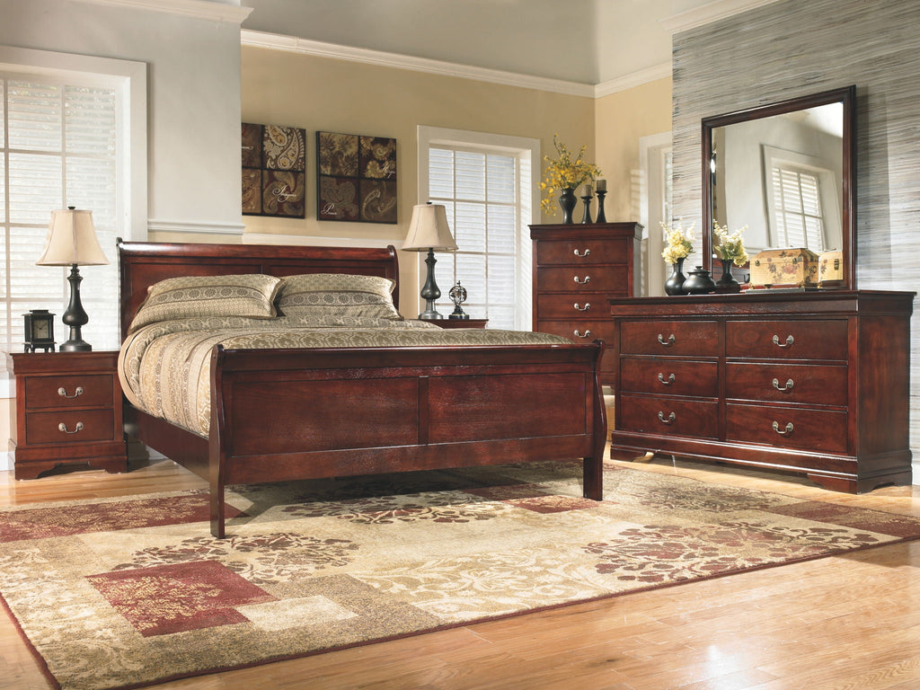 Commode traditionnelle brun foncé avec miroir