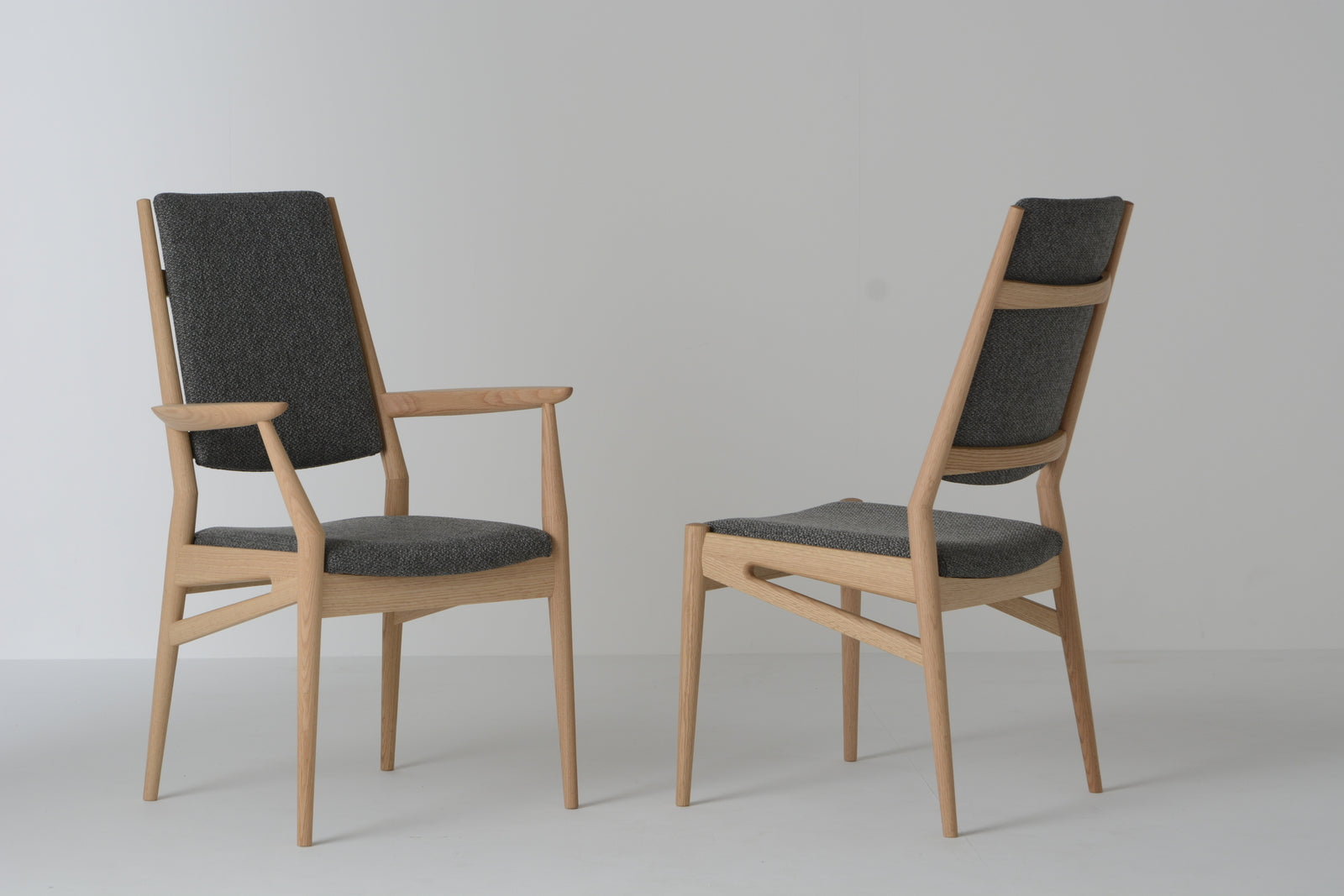 Chaise de salle à manger en tissu et cuir Chêne rouge