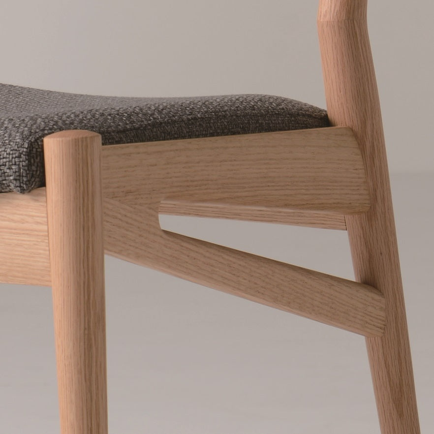 Chaise de salle à manger en tissu et cuir Chêne rouge