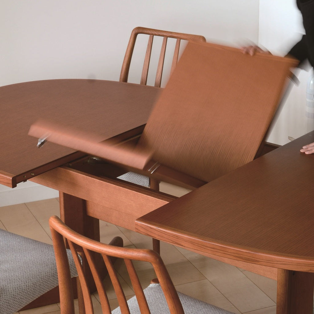 Table à manger extensible en chêne et noyer