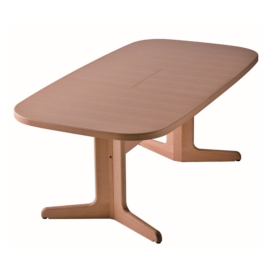 Table à manger extensible en chêne et noyer