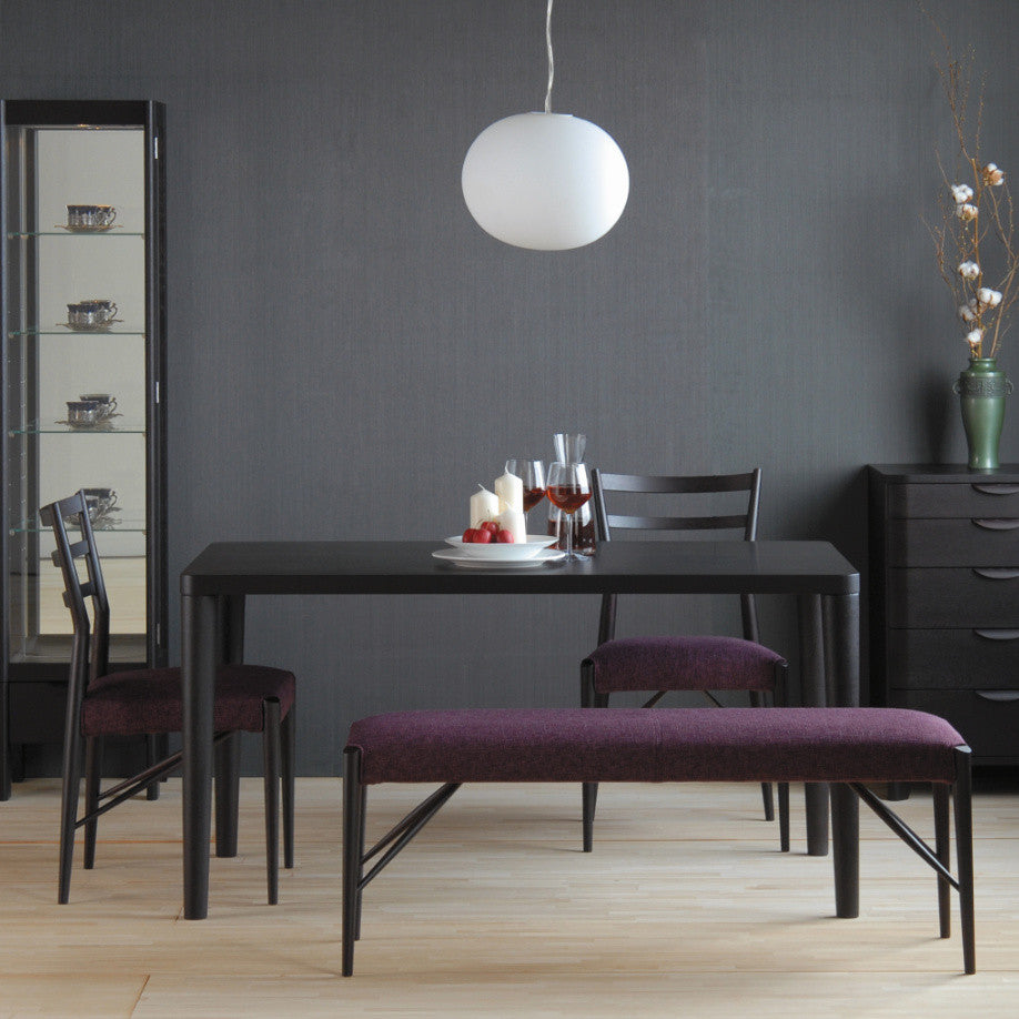 Banc rembourré en tissu et cuir