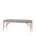 Banc rembourré en tissu et cuir