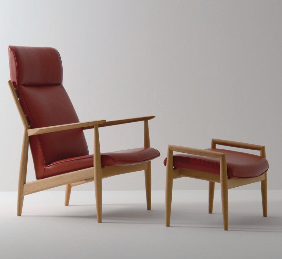 Fauteuil en tissu et cuir