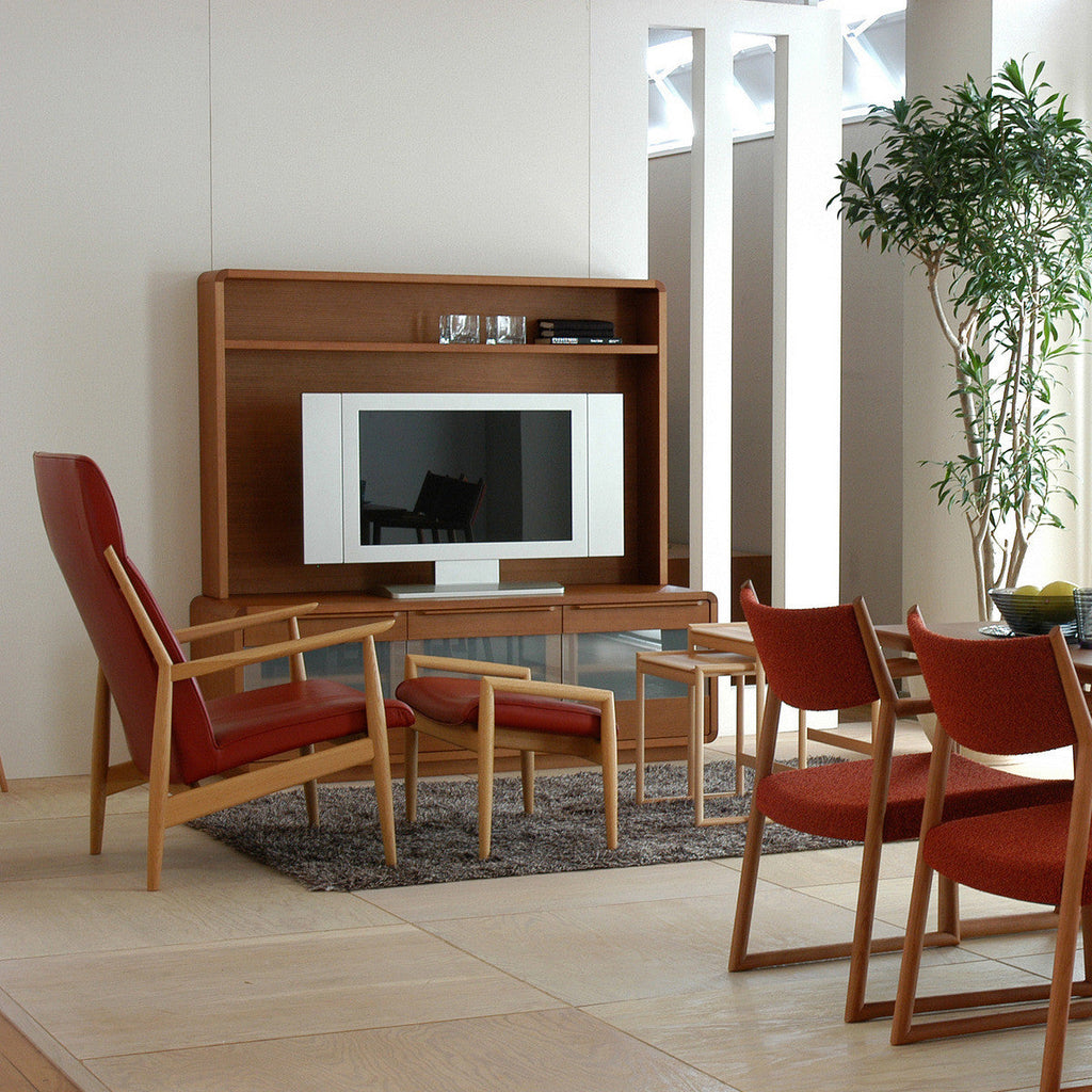 Fauteuil en tissu et cuir