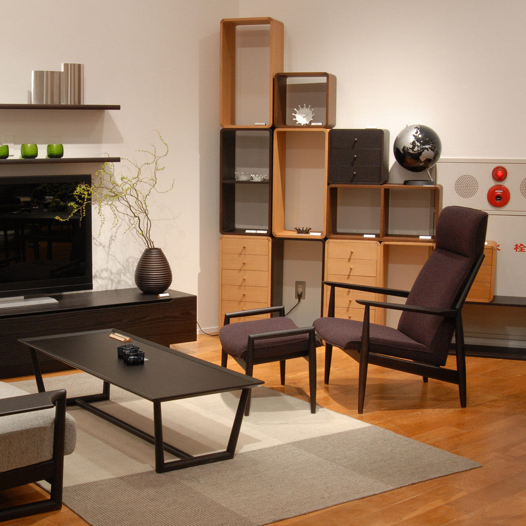 Fauteuil en tissu et cuir
