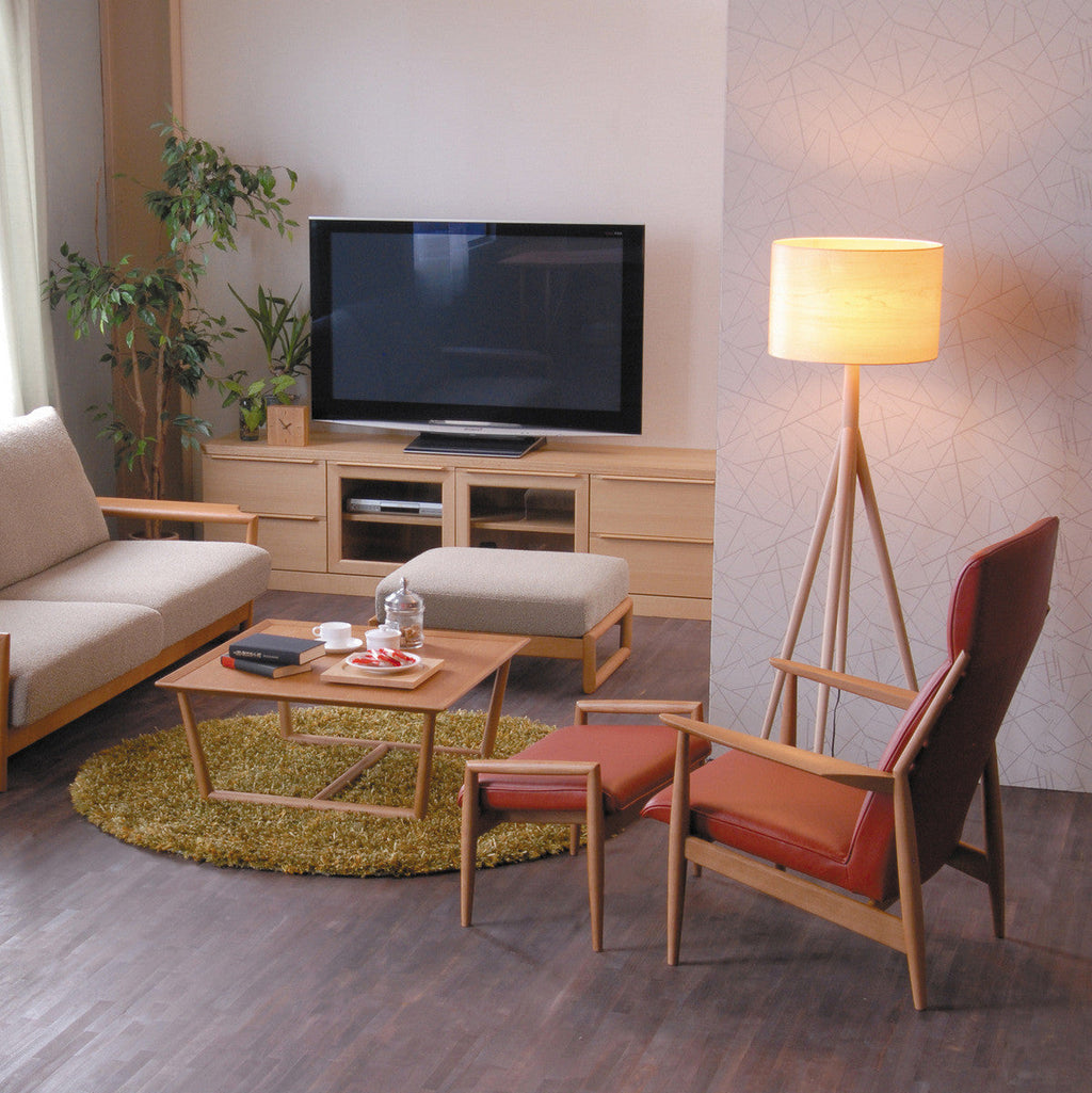 Fauteuil en tissu et cuir