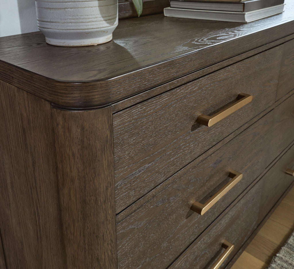 Commode marron foncé avec miroir