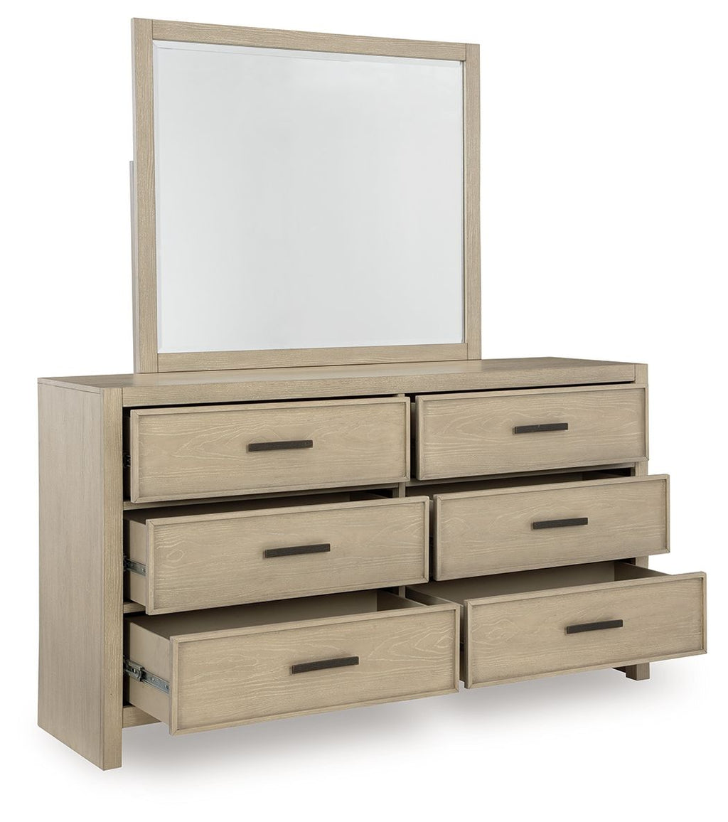Commode grise avec miroir