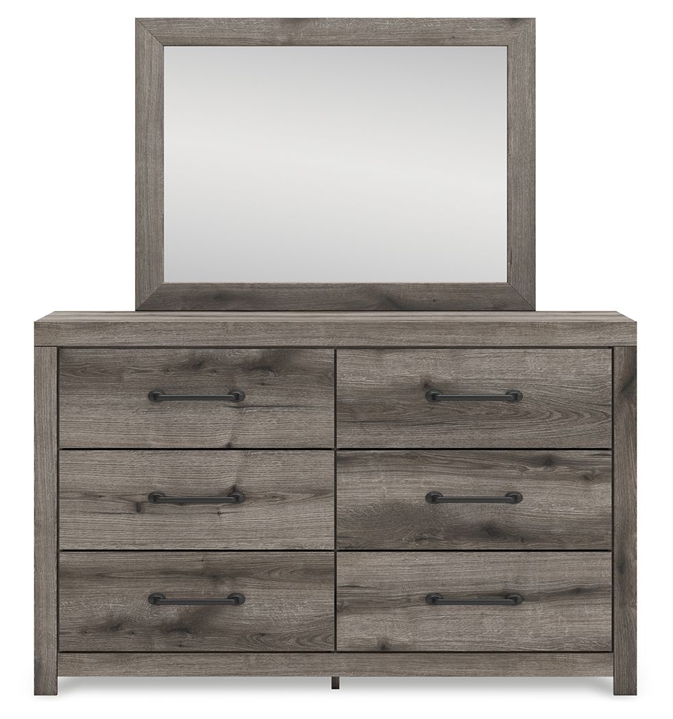 Commode six tiroirs gris foncé