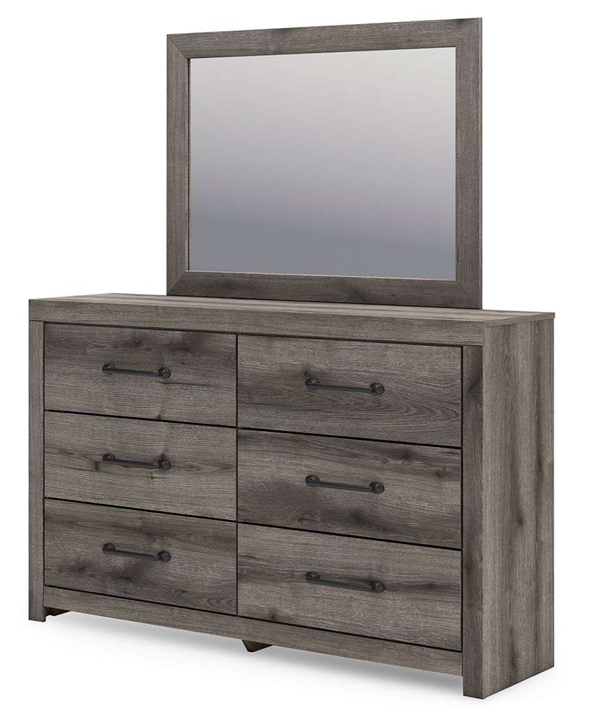 Commode six tiroirs gris foncé