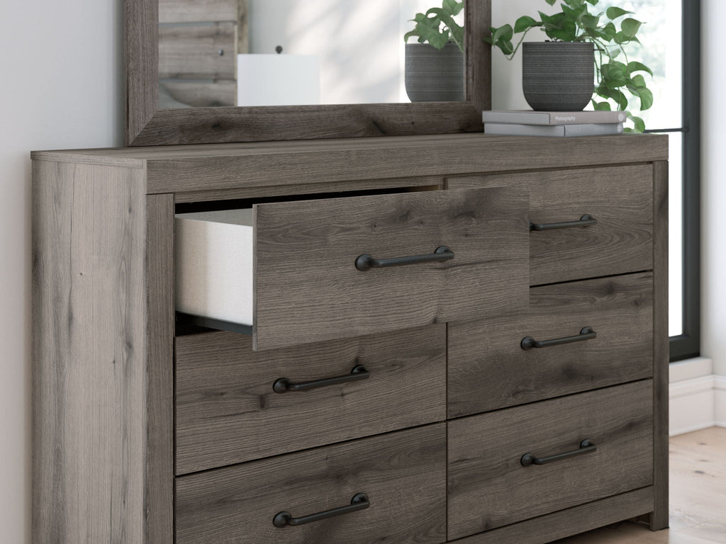 Commode six tiroirs gris foncé