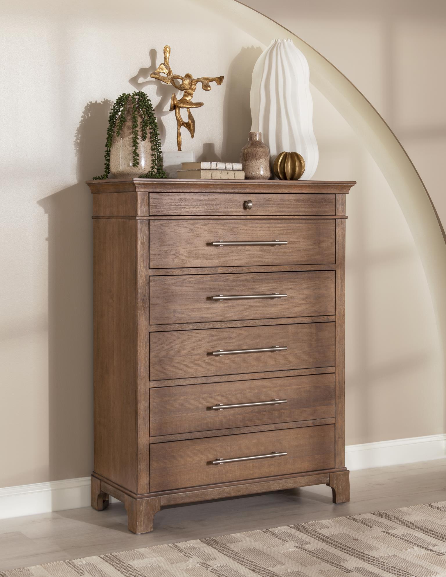 Commode six tiroirs de style transitionnel