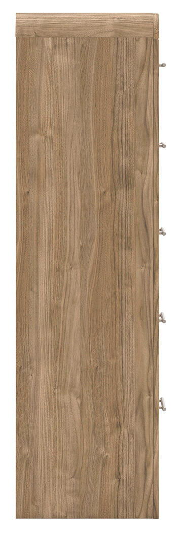 Commode brune à cinq tiroirs