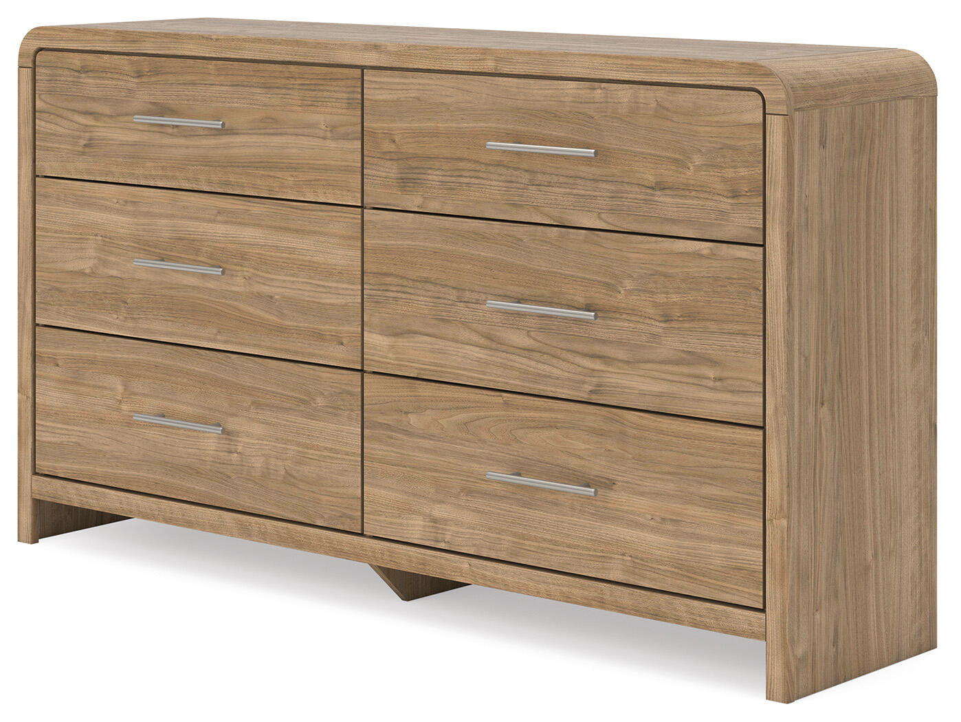 Commode six tiroirs brun clair avec miroir