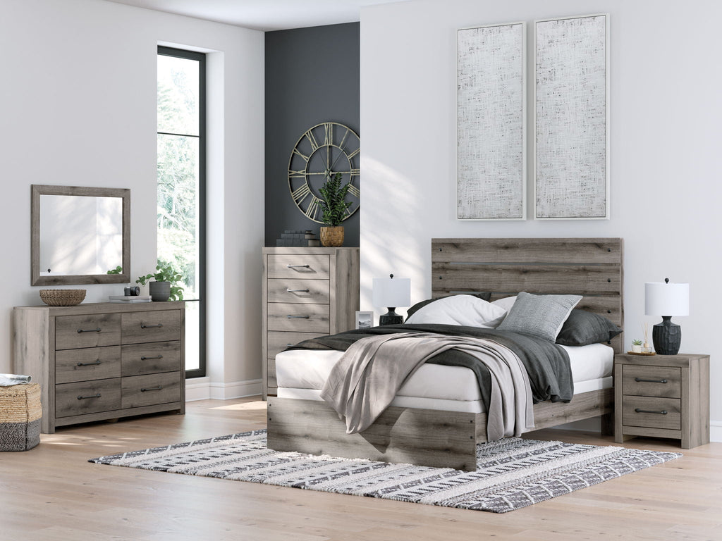 Commode six tiroirs gris foncé