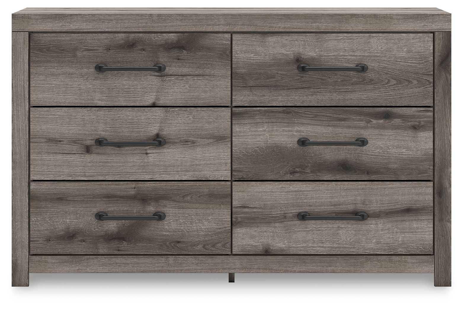 Commode six tiroirs gris foncé