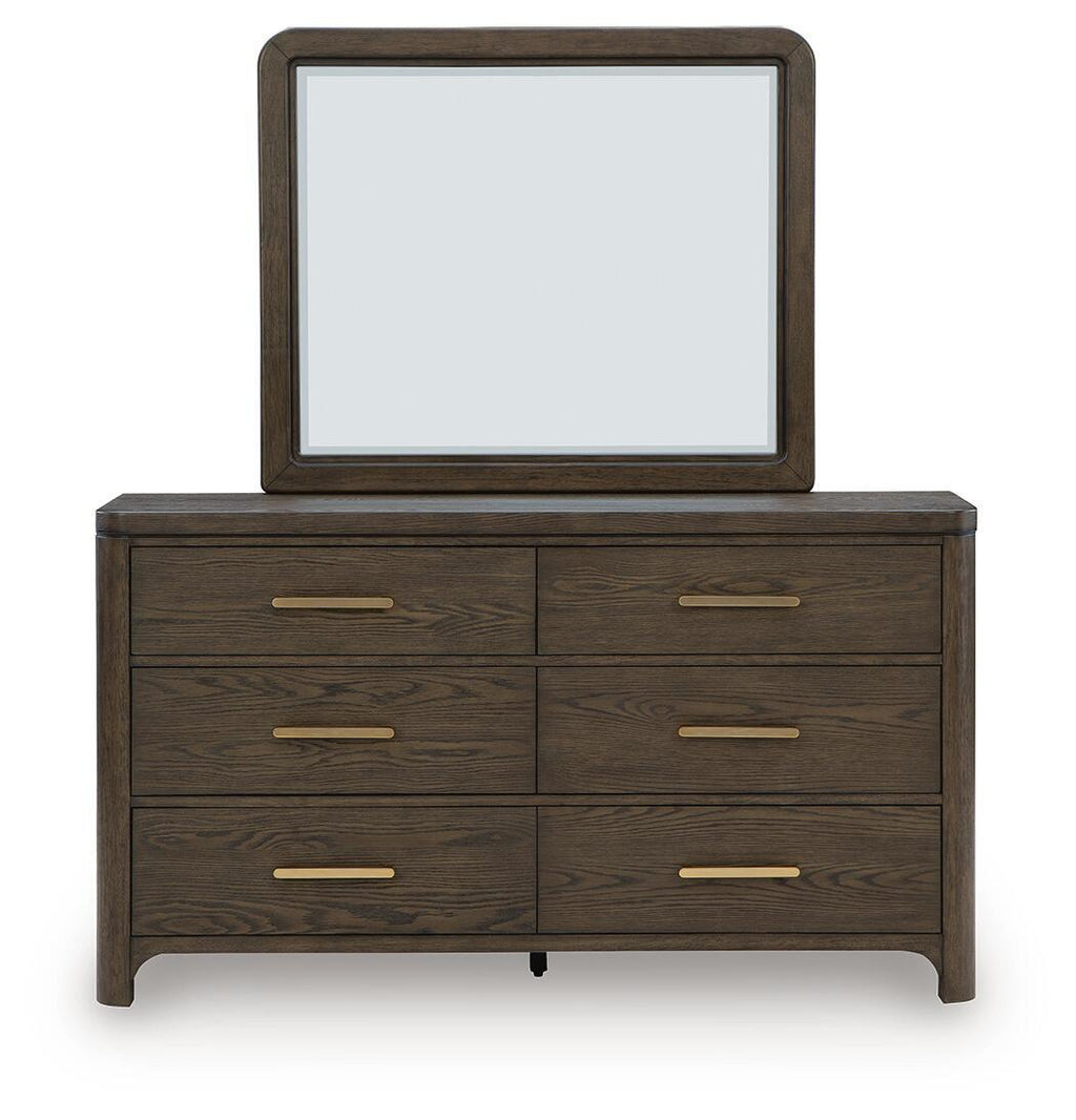 Commode marron foncé avec miroir
