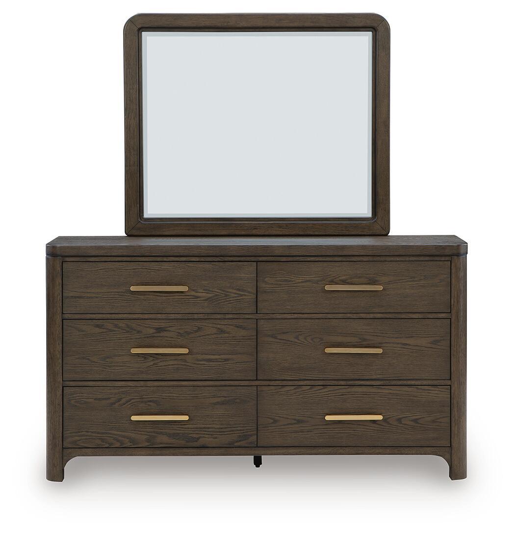 Commode marron foncé avec miroir