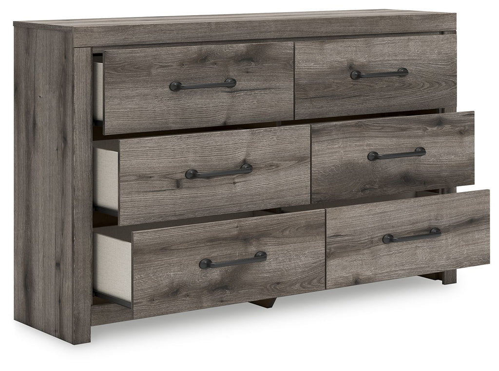 Commode six tiroirs gris foncé